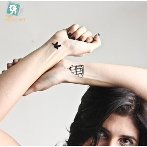New Hot Women Sexy Finger Wrist Flash Fake Tattoo Stickers Liberty Birds Fly Design Waterproof Temporary Sticker Small Taty