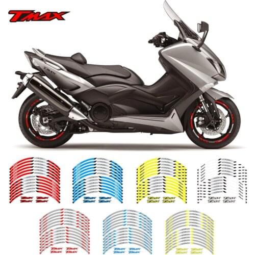 New high quality 12 Pcs Fit Motorcycle Wheel Sticker stripe Reflective Rim For Yamaha TMAX 500 530