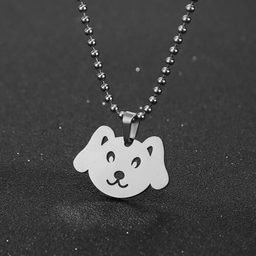 New stainless steel Dog Pendant Necklace, Origami Geometric Jewelry