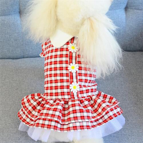 Small Dog Dress Summer Cat Chihuahua Yorkie Puppy Skirt Yorkshire Terrier Pomeranian Poodle Bichon Pet Outfits Dog Clothing