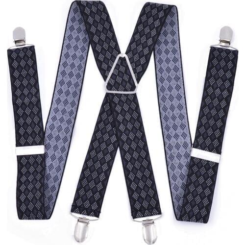 Large Size Suspenders big Men Adjustable Elastic X Back Pants Women Suspender for Trousers 55 Inch Clips red plaid black white