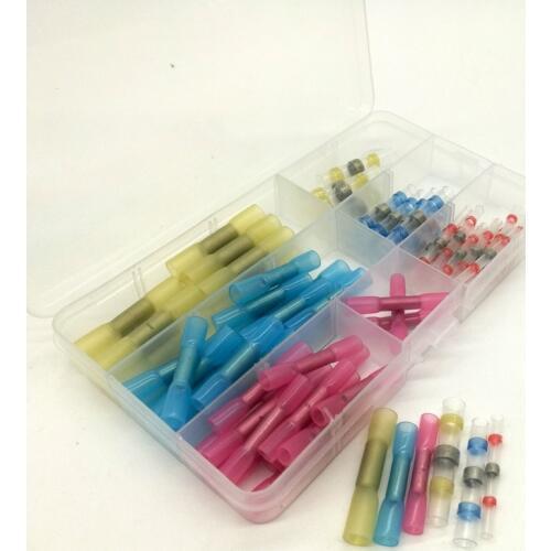 Fullly Insulated Heat Shrink Butt Connector Waterproof Splice Soldering 90pcs Electrical Cable Crimp Terminal Connector Kit