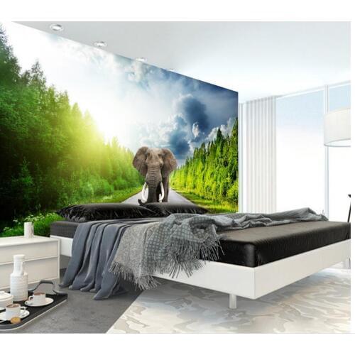 Custom photo wallpaper 3D stereo Elephant personality wall mural wallpaper painting