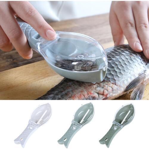 Profession Fish Scale Remover Plastic Fish Scale Cleaning Brush Scraper Cleaner Peeler Kitchen Accessories Seafood Tools
