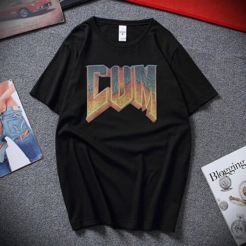 Doom Cum Shirt Vintage Graphic Tee Shirt For Men cotton tshirt men summer fashion t-shirt euro size oversized t shirt