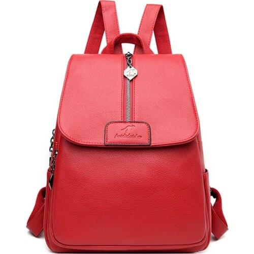 High Quality Soft Leather Backpacks for School Teenagers Girls Womens Casual Travel Back Pack Brand Designer Luxury Student Bag