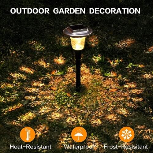 Solar Lights Outdoor, Auto Changing Solar Pathway Colorful Bright Glass Garden Lights,Waterproof Solar Powered Landscape Lights