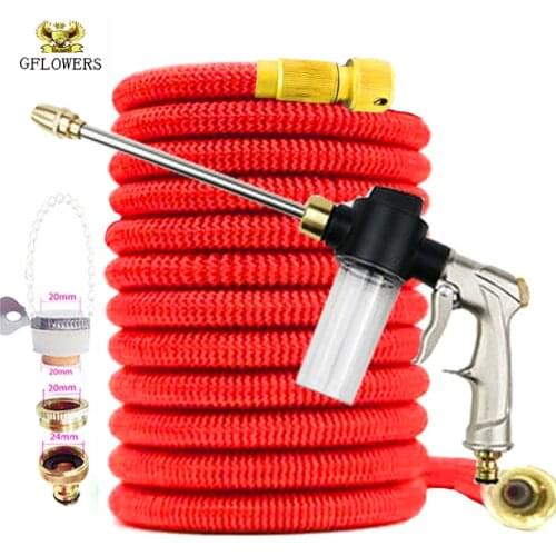 Retractable Garden Hose, Magic Hose For Eu High Pressure Car Wash, Metal Spray Gun, For Outdoor Garden Watering