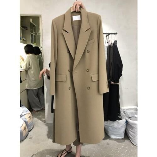 YUANYUANJYCO Women's Long Blazers