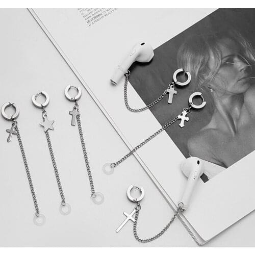 1 Pcs Stainless Steel Anti-Lost Earphone Accessories Unisex Earrings For Airpods Pro 1/2 For Airpods Case Earphone Accessories