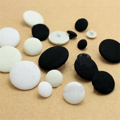 10pcs 10-20mm Shank Buttons Sewing Scrapbooking Round Cotton Fabric DIY Crafts