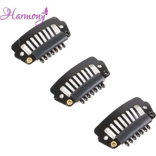 200pcs 2.3cm Hair Extension Clips with 7 Teeth Snap Metal Clips With Silicone For Clip in Human Hair Extensions Wig Comb Clips