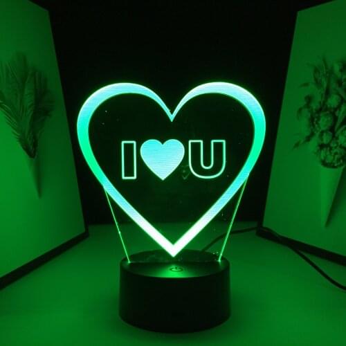 Valentine series 3D Lamp Love pattern Ornament With Letter Night Light for Home Decor Couple Children Festival Birthday Gifts