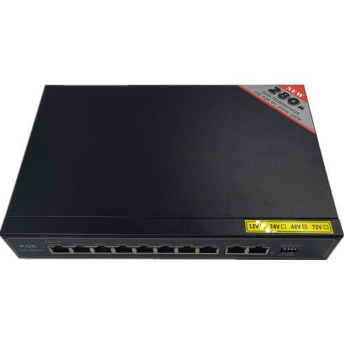 48v 8 port gigabit unmanaged poe switch 8*100/1000 mbps POE poort; 2*100/1000 mbps UP Link NVR poe SWITCH 10 PORT Gigabit