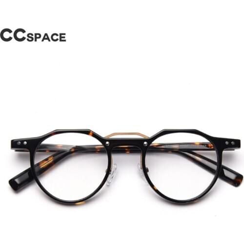 49827 Retro Round Acetate Glasses Frames Men Women Rice Nail Fashion Computer Eyeglasses