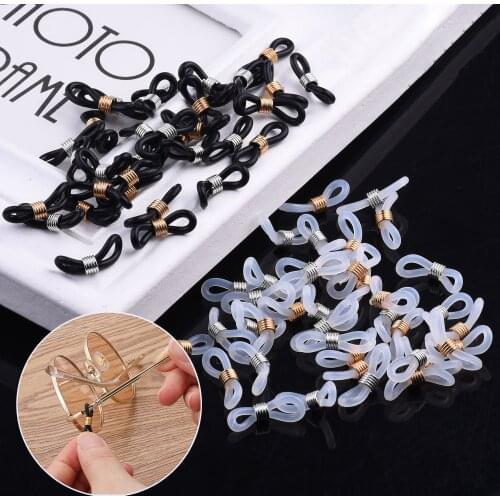 50Pcs Rubber Ear Hook Eyeglasses Anti-Slip Spectacles Chain Glasses Retainer Ends Rope Sunglass Cord Holder Strap Loop Connector