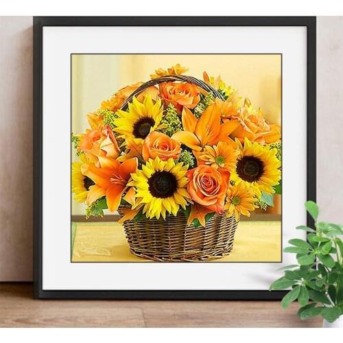 Diamond Painting Sunflower Mosaic Crystal Needlework Handmade Diy Diamond Embroidery Flower Home Decorative