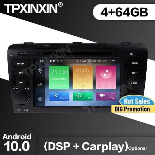 64G Car Radio 2 Din Stereo Receiver Android For Mazda 3 2003 2004 2005 2006 2007 2008 2009 GPS Navi Multimedia Player Head Unit