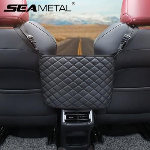 Car Handbag Holder Accessories Interior PU Leather Seat Middle Organizer Bling Auto Seat Back Hanger Storage Bag for Women Girls