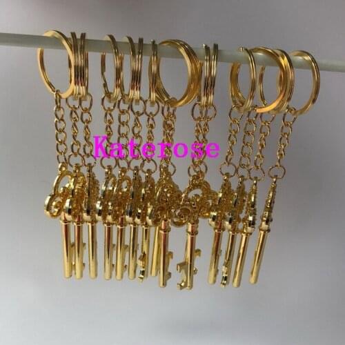 FREE SHIPPING(50pcs/Lot)+Cheap Wedding Favors Gold Mini Key Bottle Opener Portable Key Beer Openers Party Decoration Supplies