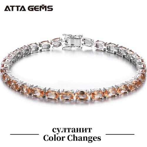 Diaspore Sterling Silver Bracelet for Women Fine Jewelry Wedding Bracelet 30 Carats Created Zultanite S925 for Women Wedding