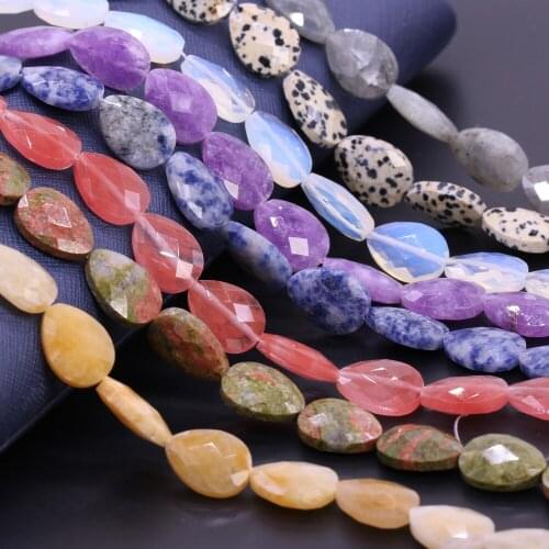 Natural Stone Bead Waterdrop Faceted Scattered Crystal Agates Opal Beading Stone Charm for Jewelry Making Necklace Bracelet Gift