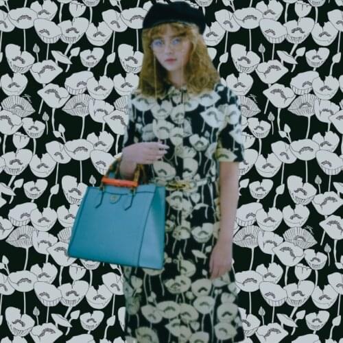 G brand lotus leaf digital printing simulation silk satin fabric for sewing summer dress handmade DIY material cloth