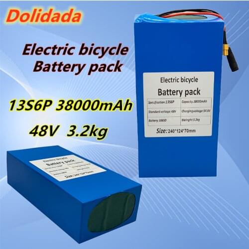 48V 38ah 13s6p Lithium Battery Pack 48v 38000mAh 2000W electric bicycle batteries Built in 50A BMS