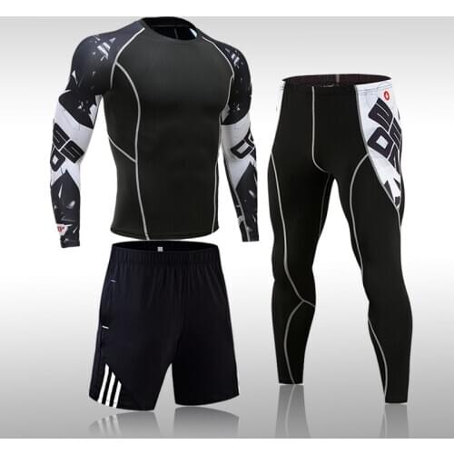 Mens Gym Tights Training Clothes Workout Jogging Sports Set Running Rashguard Tracksuit Compression Sportswear Suits For Men