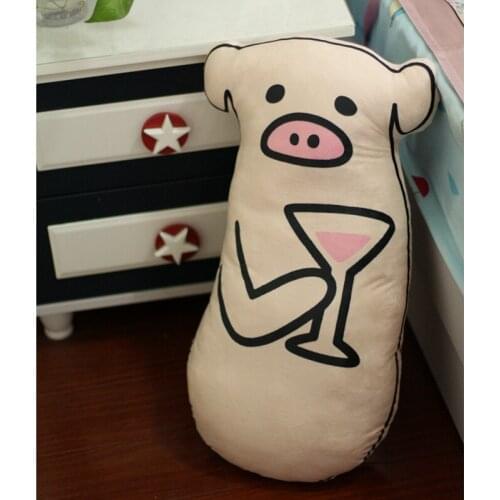 45/60 cm Soft Drinking Pig Plush Toy Stuffed Cute Animal Pig Lovely Cushion for Kids Appease Toy Babys Room Decoration