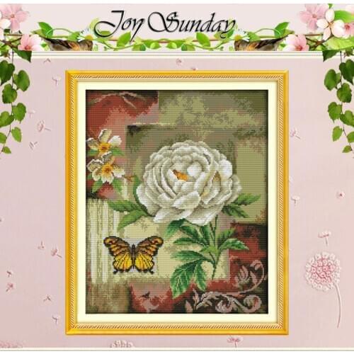 Butterfly Over Flowers (7) Counted Cross Stitch 11CT 14CT Cross Stitch Set Wholesale Cross-stitch Kit Embroidery Needlework
