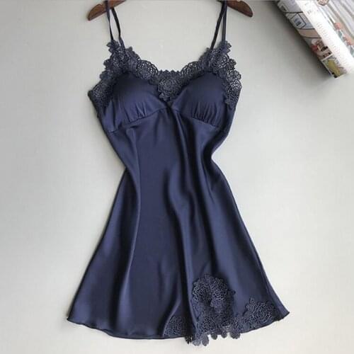 Women Nightgowns Sexy Nightwear Lace Lingerie Nighty Silk Dress Sleep Wear Nightdress Clothes Short Paragraph Home Wear