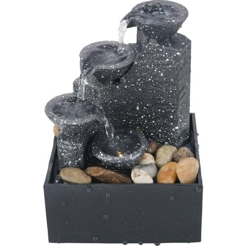 Office Tabletop Ornaments Home Decoration Desktop USB Flowing Water Waterfall Fountain Ornament Crafts Decoration