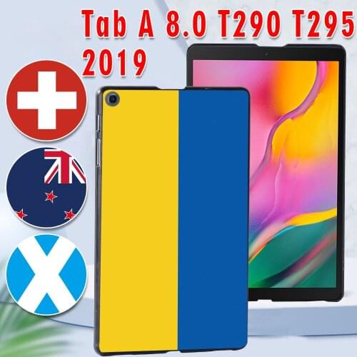 For Samsung Galaxy Tab A 8.0 (2019) T290/T295 Printed PC Plastic Protective back Tablet shell Cover Case + Free Stylus