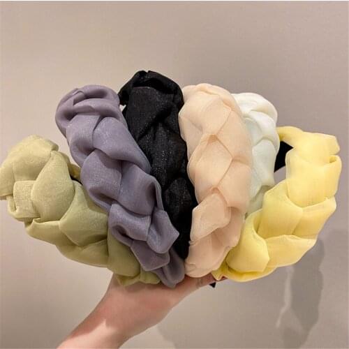 New Fashion Women Hair Accessories Solid Wide Side Hairband Classic Turban Casual Soft Hair Hoop Top Quality Headband Wholesale