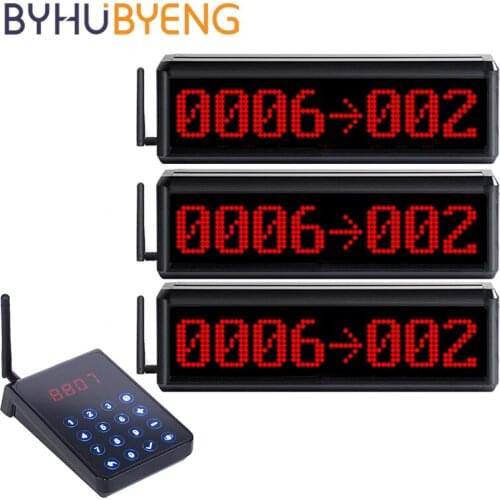 BYHUBYENG Waiting Queue Management System Machine Keypad Distance 200m Wireless Counter Led Number Display Krankenhaus