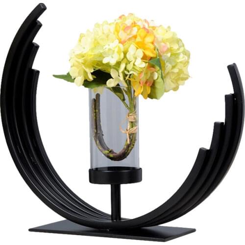 Modern Vase Metal Gold Candlestick Windproof Nordic Candles Home Decoration Ornaments Living Room Flower Bougeoir Gift FC548