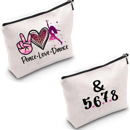 Peace Love Dance Makeup Bag Dancer Friend sister daughter student Teacher birthday Christmas new Year graduation Gift present