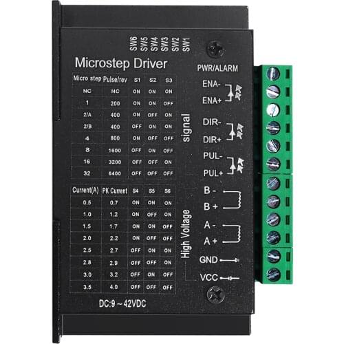 TB6600 5A/4.5A/0.2-5A Stepper Motor Driver Nema 17/23 Driver CNC TB6600 Single Axes Two Phase Hybrid Stepper Controller for CNC