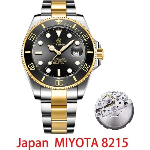 TESEN Brand Sports Luxury Men Automatic Mechanical Watches Luminous Fashion Watches Mechanical Wristwatch MIYOTA 8215 Movement