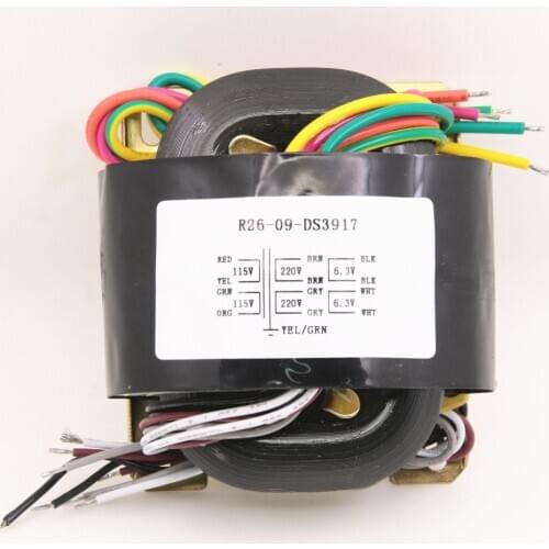 40W R type transformer Primary: 0-115Vx2,Secondary: 0-220X2(50mA), 6.3X2(0.8A) for headphone preamp DAC