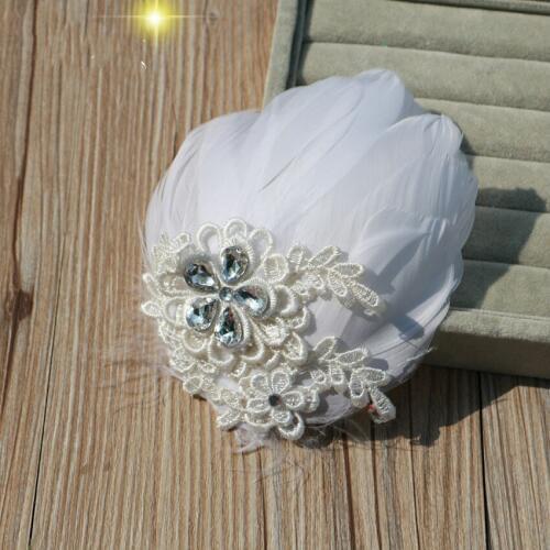 Feather Headdress Lace Crystal Diamond Hair Ornaments Take Pictures with Head Flowers