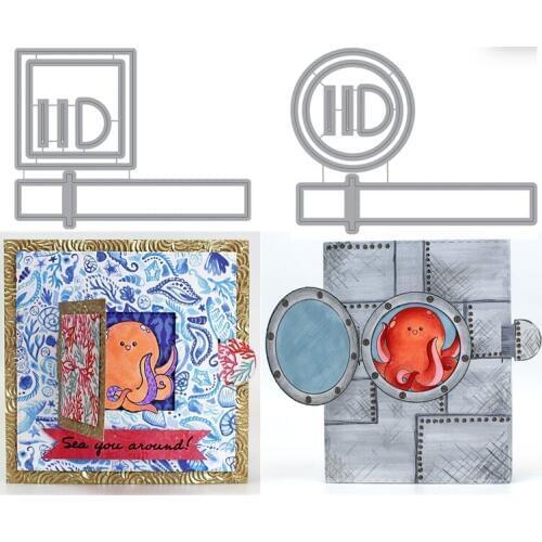 Pull And Reveal Square Circle Frame Metal Cutting Dies For DIY Scrapbooking Embossing Paper Cards Decorative Crafts New 2019 Die