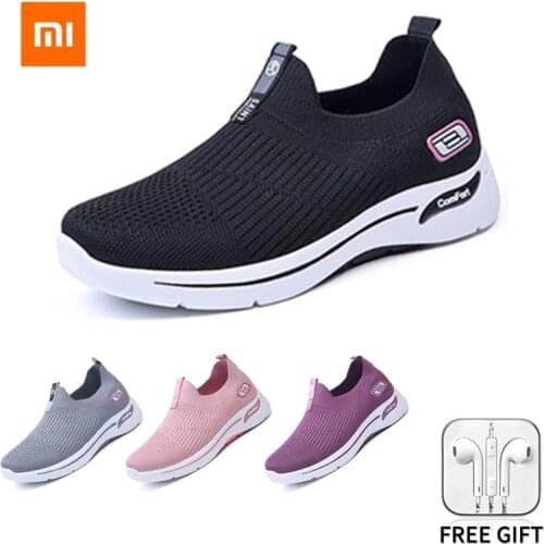 Xiaomi Youpin Slip-On Womens Sneakers Flats 2021 Women Large Lightweight Breathable Daily Casual Shoes For Female Size 36-41