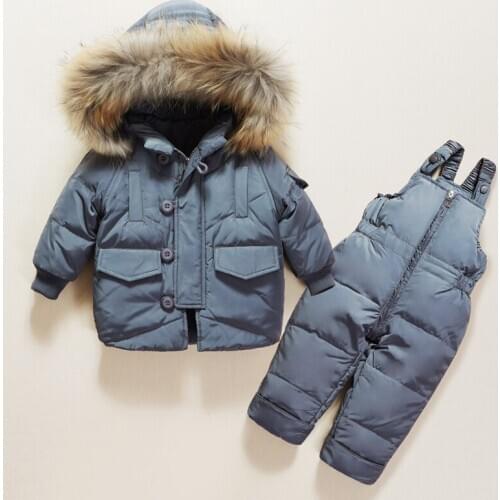 Winter Children Girls Clothing Sets Warm Hooded Duck Down Jacket Coats + pants Baby Boys Clothes Kids Snowsuits Winter Outerwear