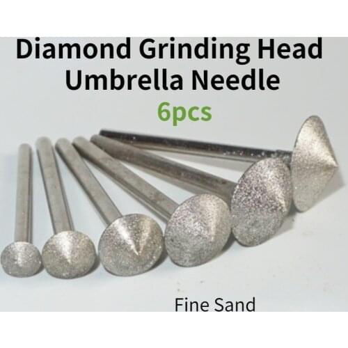 Umbrella Needle Fine Sand Diamond Grinding Head/Grinding Wheel Grinding Needle/Chamfering Bell Mouth Making Jade Carving Tool