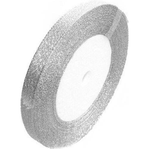 25 yards Organza Ribbon Lace Glitter Shiny Silver- 6mm wide 7LS19