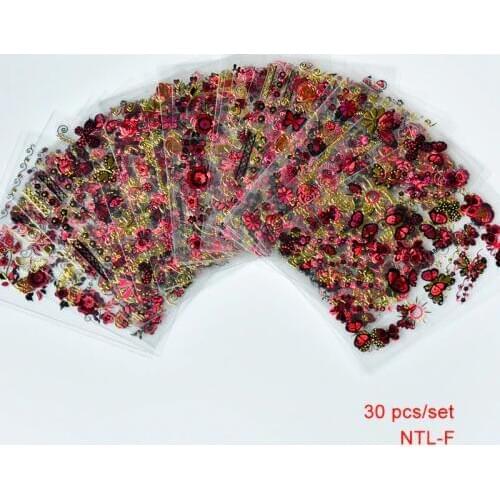 30designs 3d Nail Sticker 1sheet Stickers For Nail Art 3d Manicure Butterfly/Flower Stickers Nails Decals 3d Sticker Set #6*5CM