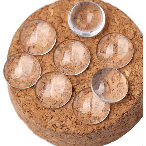 Reidgaller 40pcs Glass Cabochon 12mm Round Transparent Clear Flat Back 4mm thickness wholesale factory price
