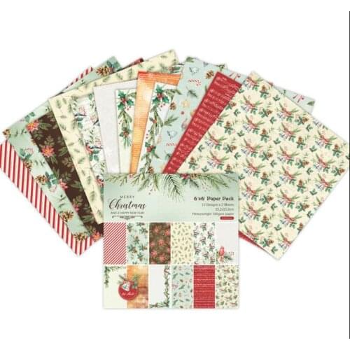6 Inch Merry Christmas Patterned Scrapbooking Paper Art Background Paper Home Deco Card Making DIY Christmas deco gift wrapping